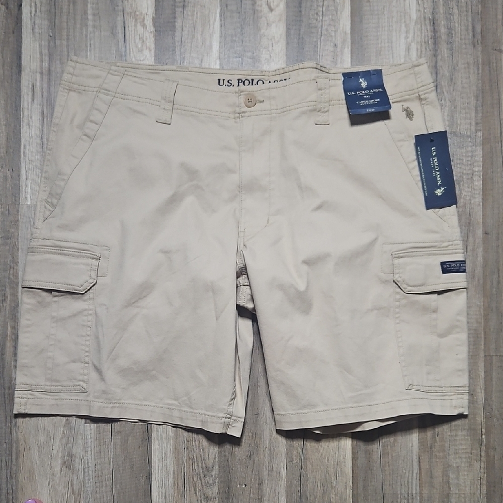 U.S. Polo Assn. Men's Khaki Beige Cargo Shorts